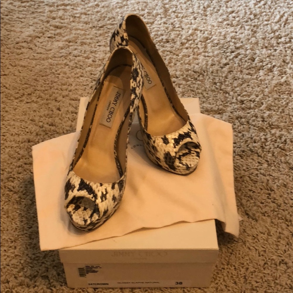 Jimmy Choo Crown Platform Heels 38